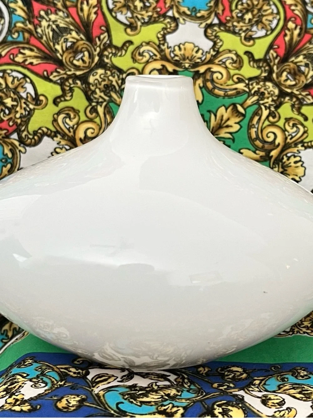 Glossy White Ceramic Bud Vase